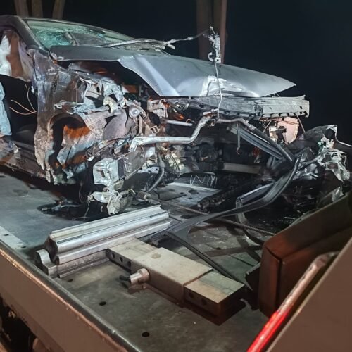 Auto distrutta dopo incidente a Castelnuovo Scrivia