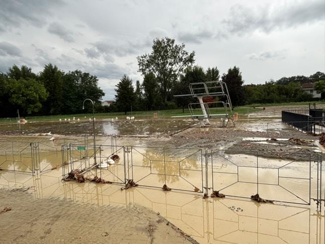 Piscine Cassine allagate maltempo 28 agosto 2025