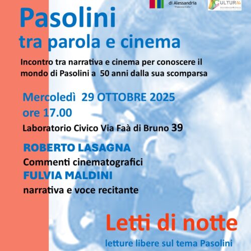 Pier Paolo Pasolini tra letture e cinema: mercoledì 29 ottobre alla Scuola del Popolo Pier Paolo Pasolini tra letture e cinema: mercoledì 29 ottobre alla Scuola del Popolo