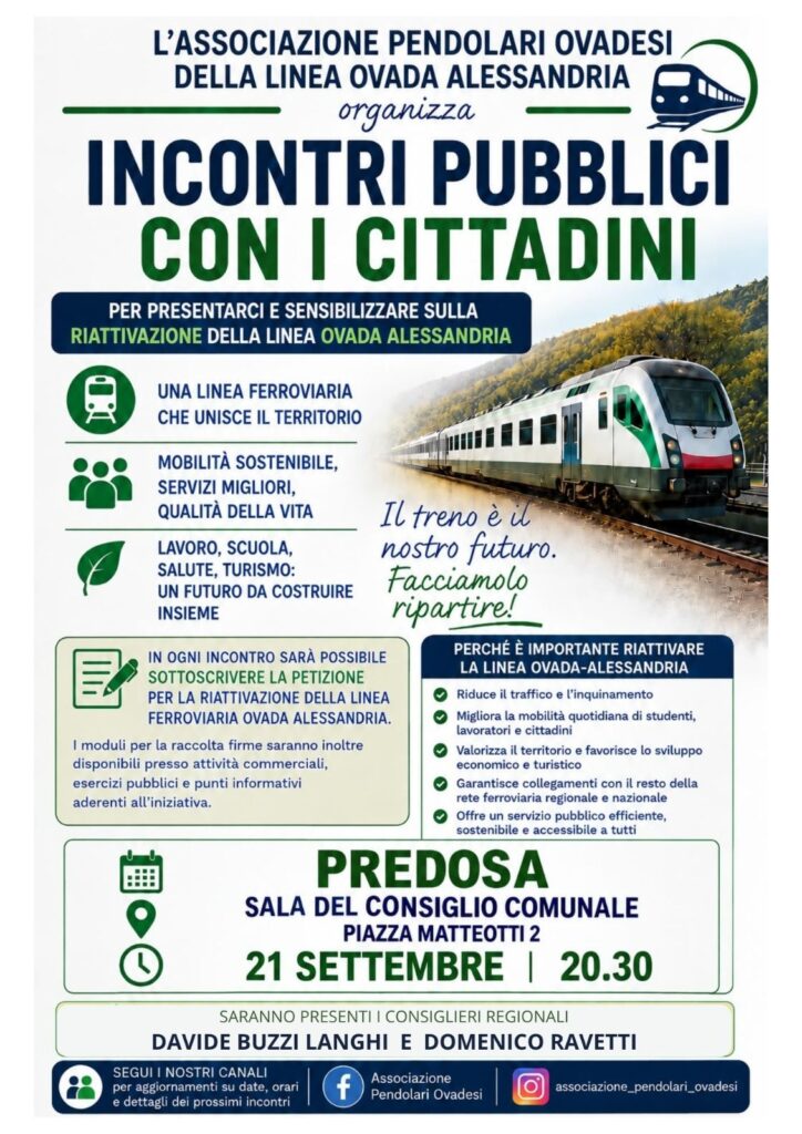 Incontro Predosa linea ferroviaria acqui-ovada