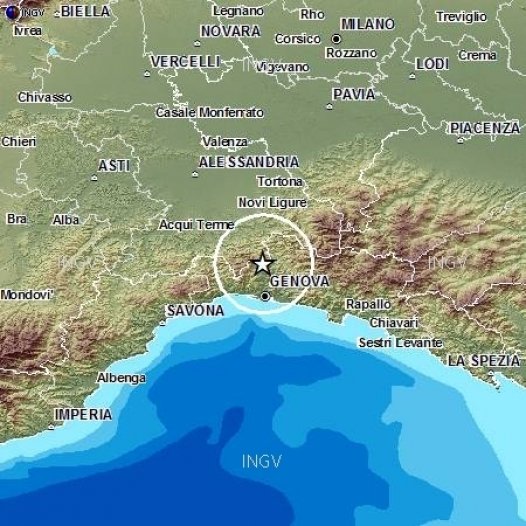 Scossa di terremoto nel Basso Piemonte e Liguria