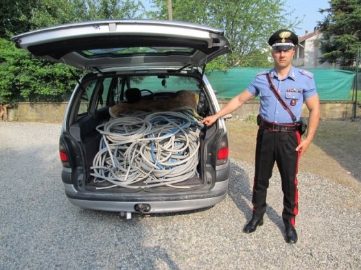 I Carabinieri recuperano 300 kg di rame rubato