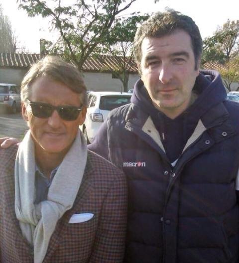 Roberto Mancini a Villaromagnano insieme all’amico Viganò