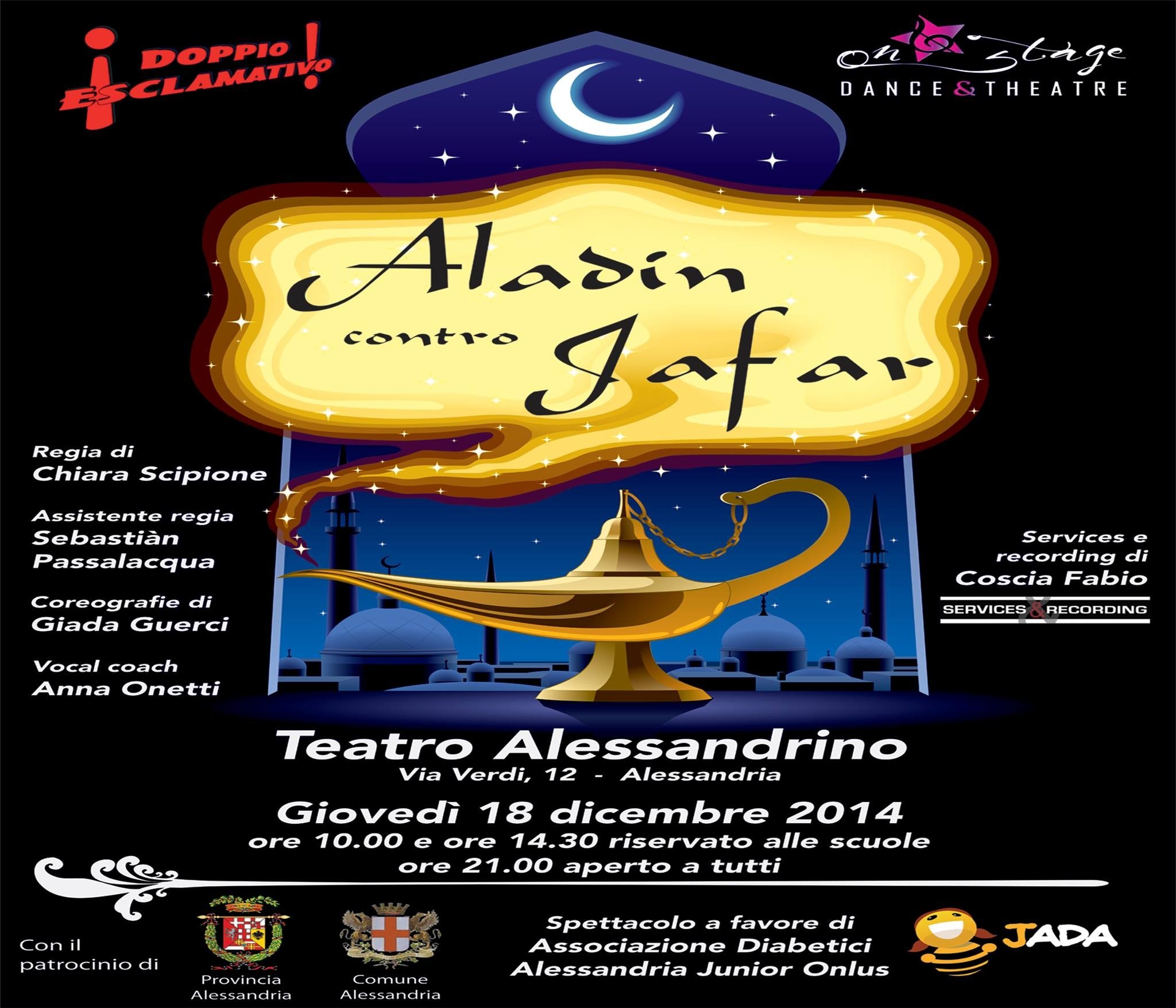 La storia di Aladin a teatro a favore di Jada