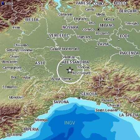 Lieve scossa di terremoto questo martedì 30 dicembre con epicentro tra Novi e Alessandria