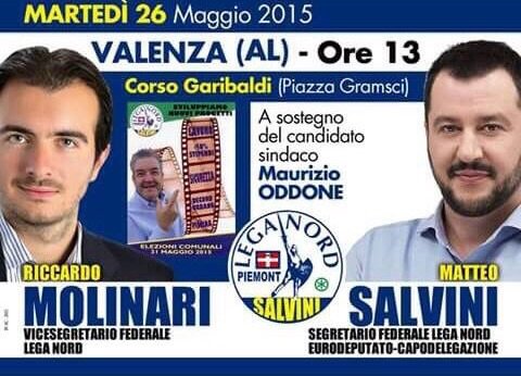 Salvini a Valenza martedì 26