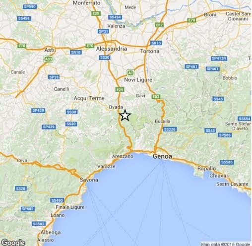 Scossa di terremoto a Rossiglione avvertita anche in provincia