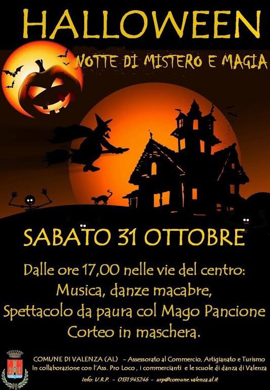 Il 31 ottobre Halloween a Valenza tra danze, magia e sfilate