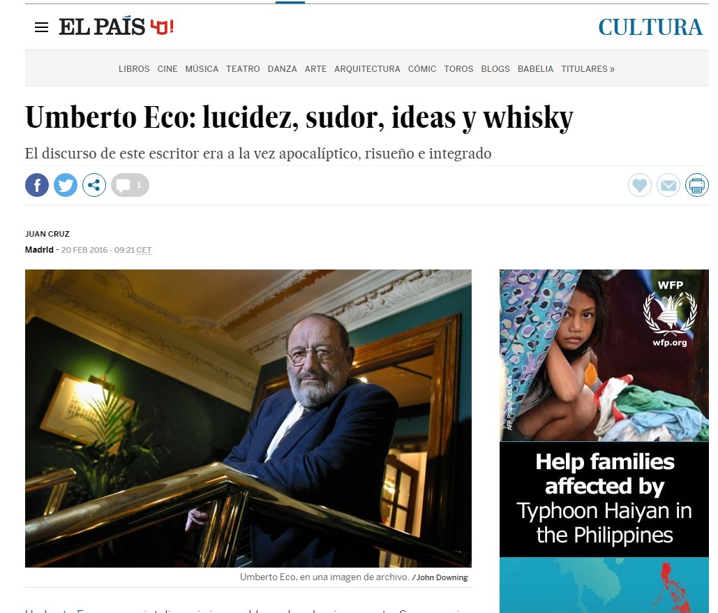 Umberto Eco e le prime pagine dei giornali internazionali [VIDEO]