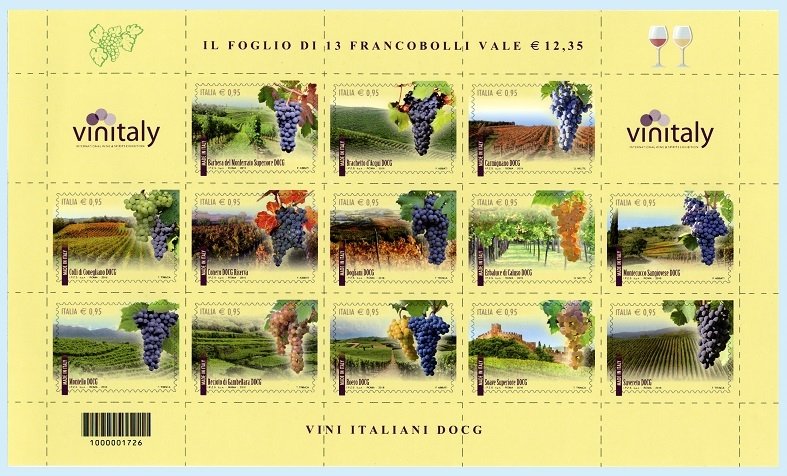 Ecco i francobolli dedicati a Barbera e Brachetto