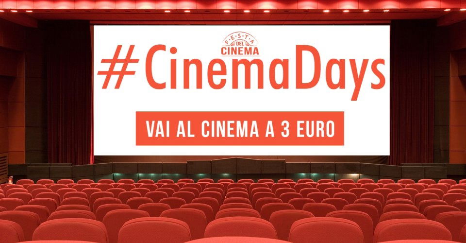 Tornano i “Cinema days”. Film a 3 euro
