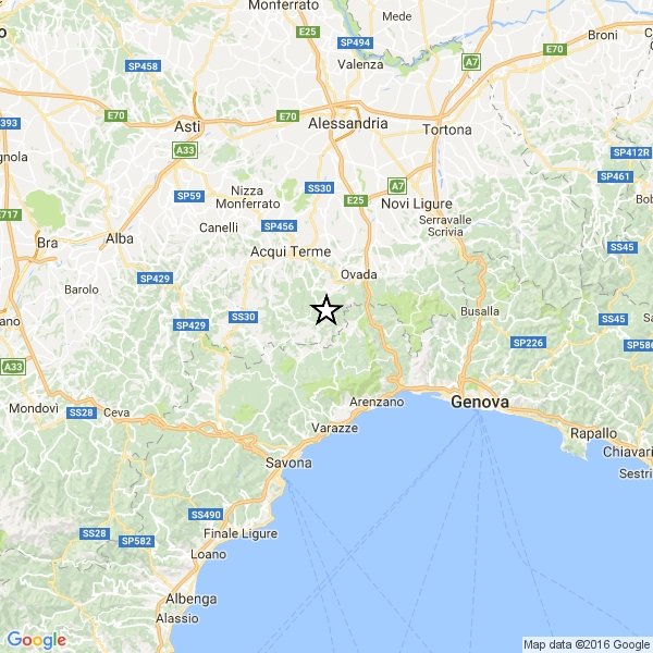 Lieve scossa di terremoto vicino al confine con la Liguria: nessun danno