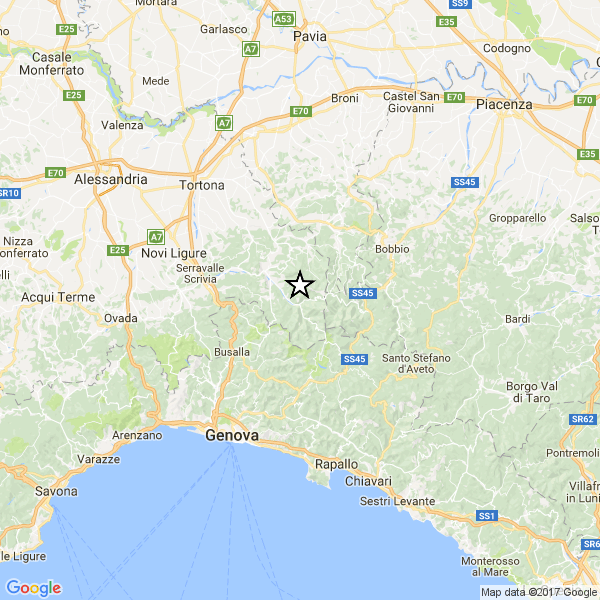 Lieve scossa tra le province di Alessandria e Genova