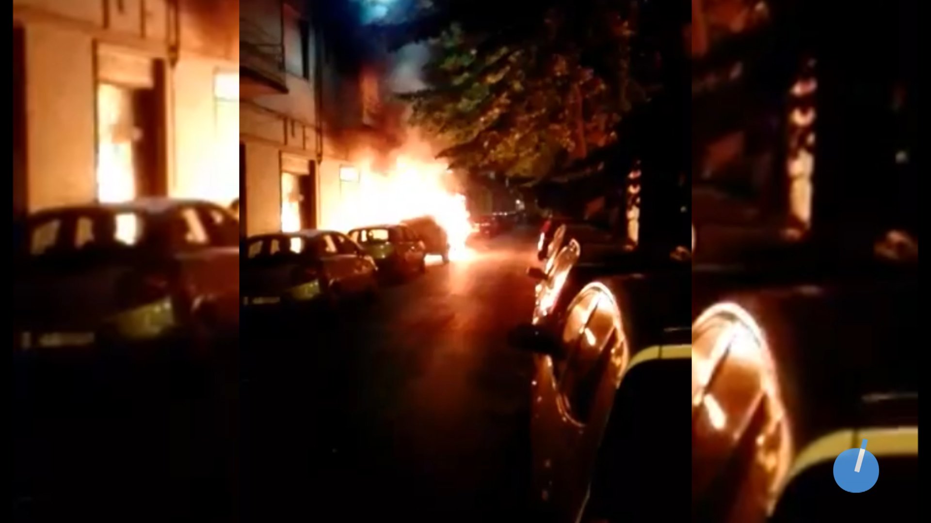 Il video dell’auto in fiamme al Cristo ad Alessandria