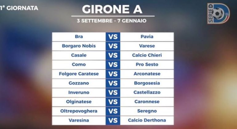 Serie D, pubblicati i calendari: il primo derby alla seconda giornata