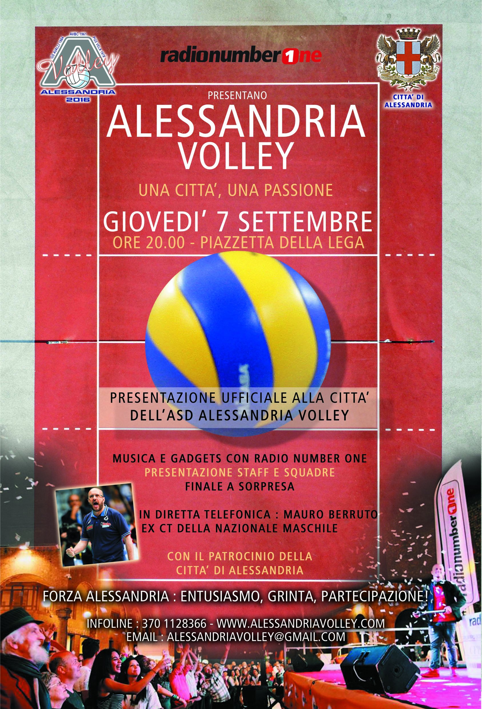 Alessandria Volley: il 7 settembre la presentazione in città