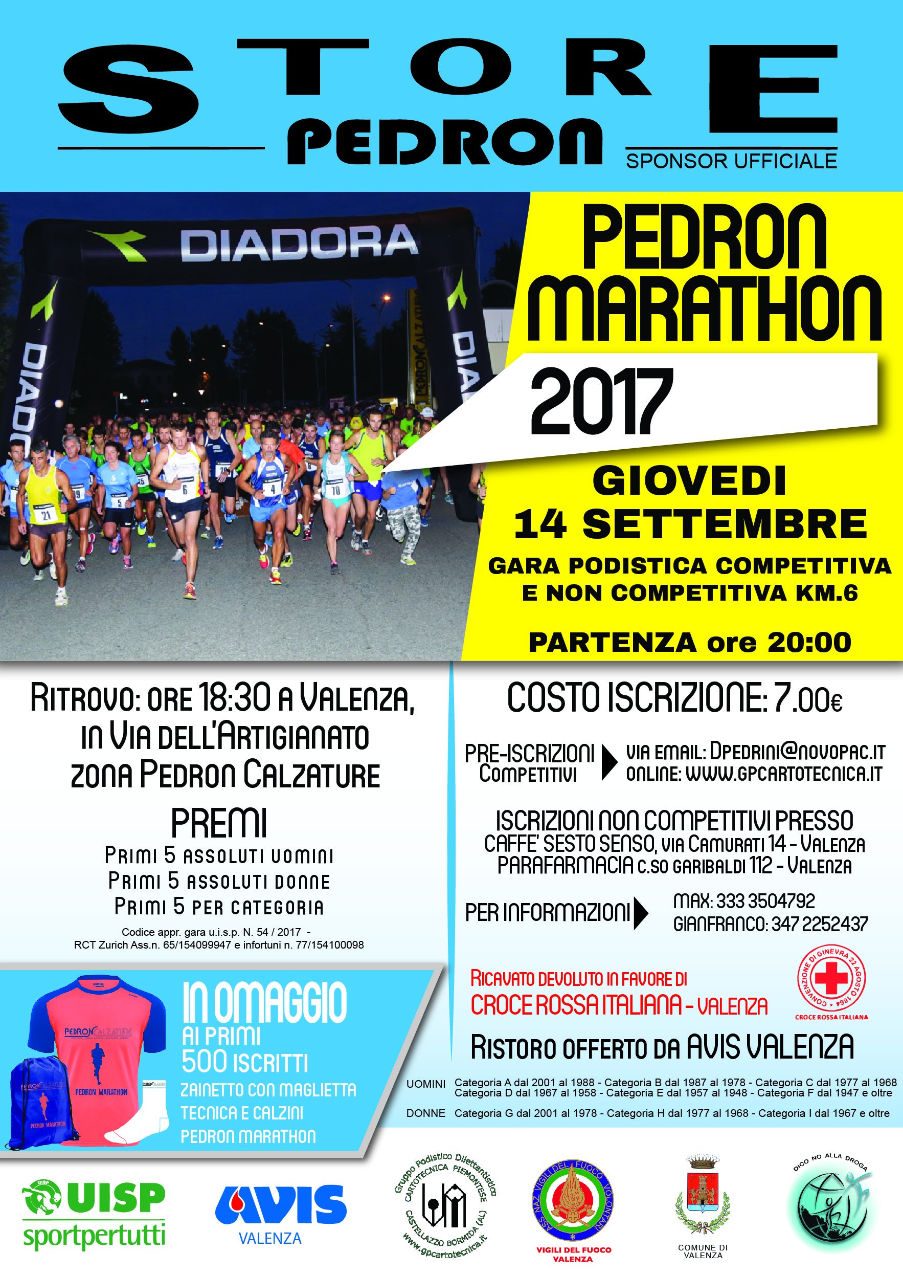 Tutto pronto per la Pedron Marathon: l’incasso alla Croce Rossa