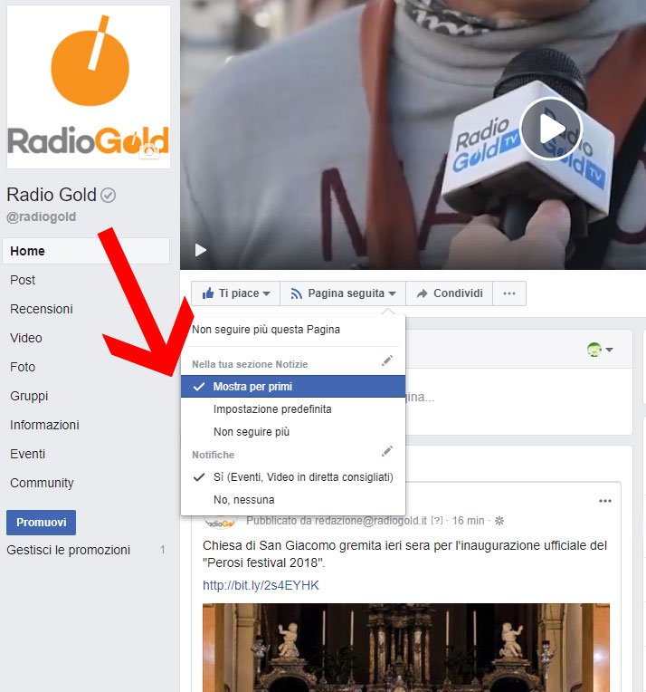 Sempre aggiornati con Radio Gold anche su Facebook: ecco come
