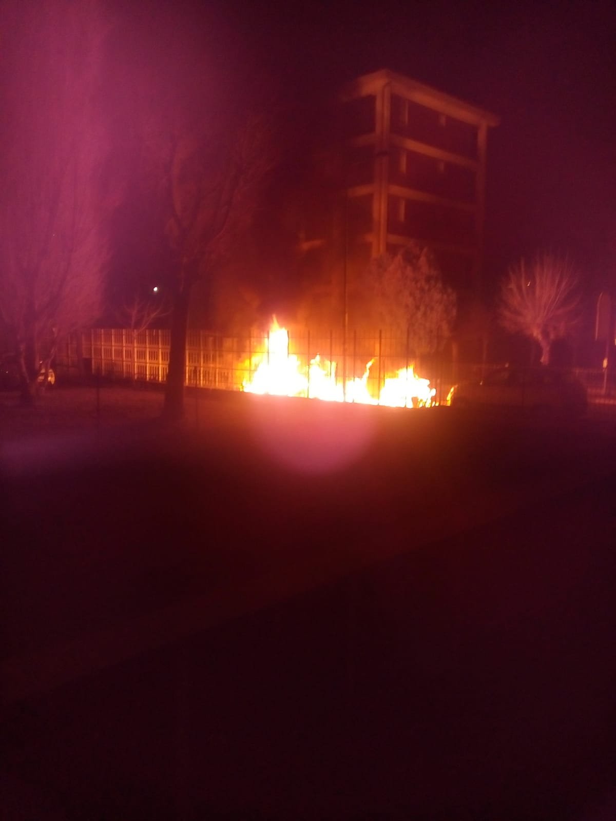 Incendio cassonetti Alessandria via Galimberti