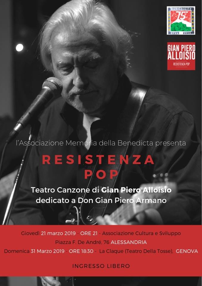 “Resistenza Pop” di Gian Piero Alloisio per il 75° anniversario della Benedicta