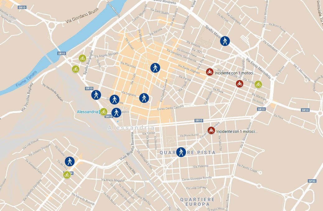 In un mese ad Alessandria 19 incidenti con pedoni, ciclisti e motociclisti coinvolti