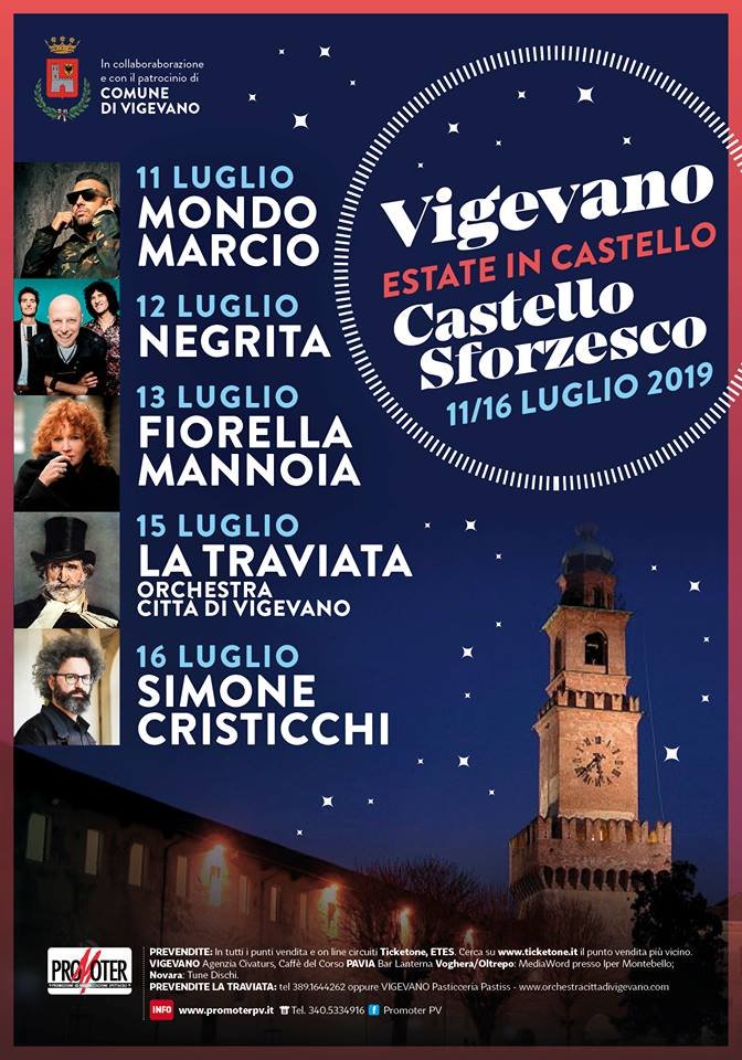 La grande musica italiana a Estate in Castello 2019 a Vigevano