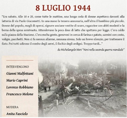 Novi Ligure ricorda il Bombardamento dell’8 luglio 1944