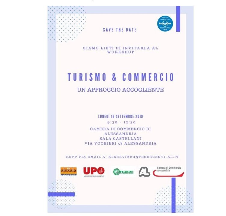 Lunedì 16 settembre il workshop di Confesercenti “Turismo e commercio”