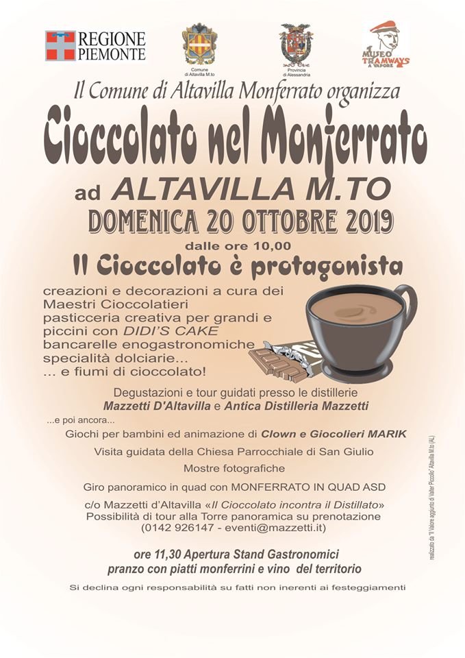 Il maltempo fa slittare Cioccolato nel Monferrato ad Altavilla