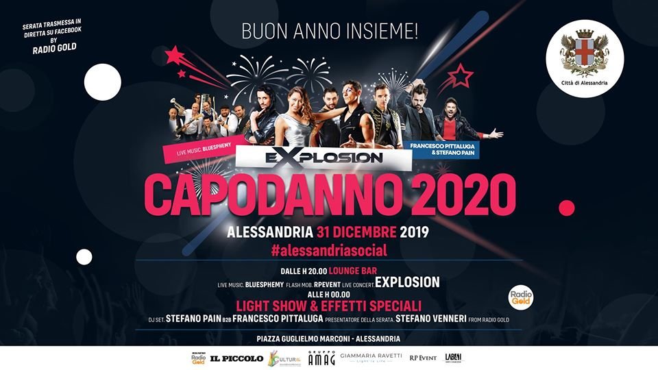 Capodanno 2020 ad Alessandria: sei ore di festa in piazza Marconi