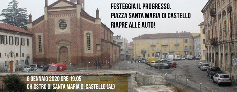 Piazza Santa Maria di Castello riapre alle auto: su Fb parte l’invito a “festeggiare il progresso”