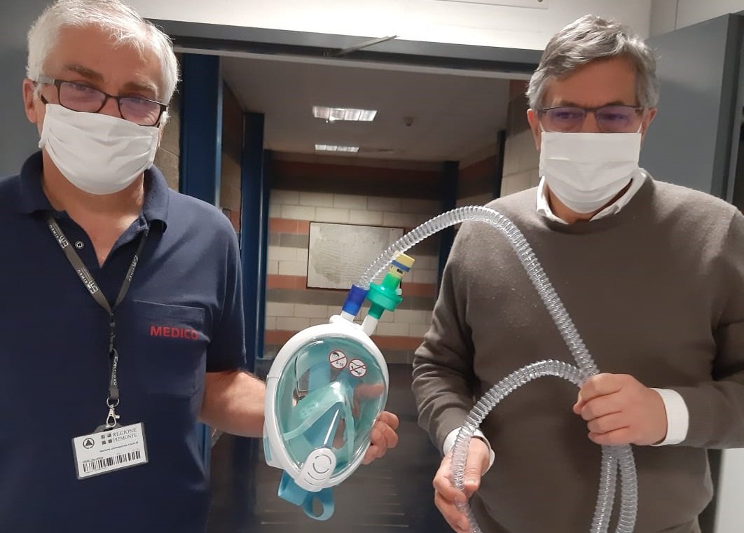 Negli ospedali piemontesi mille maschere Decathlon trasformate in respiratori