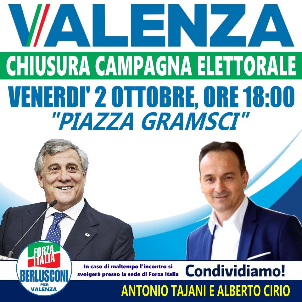 Elezioni Valenza: incontro con Antonio Tajani e Alberto Cirio a sostegno di Oddone