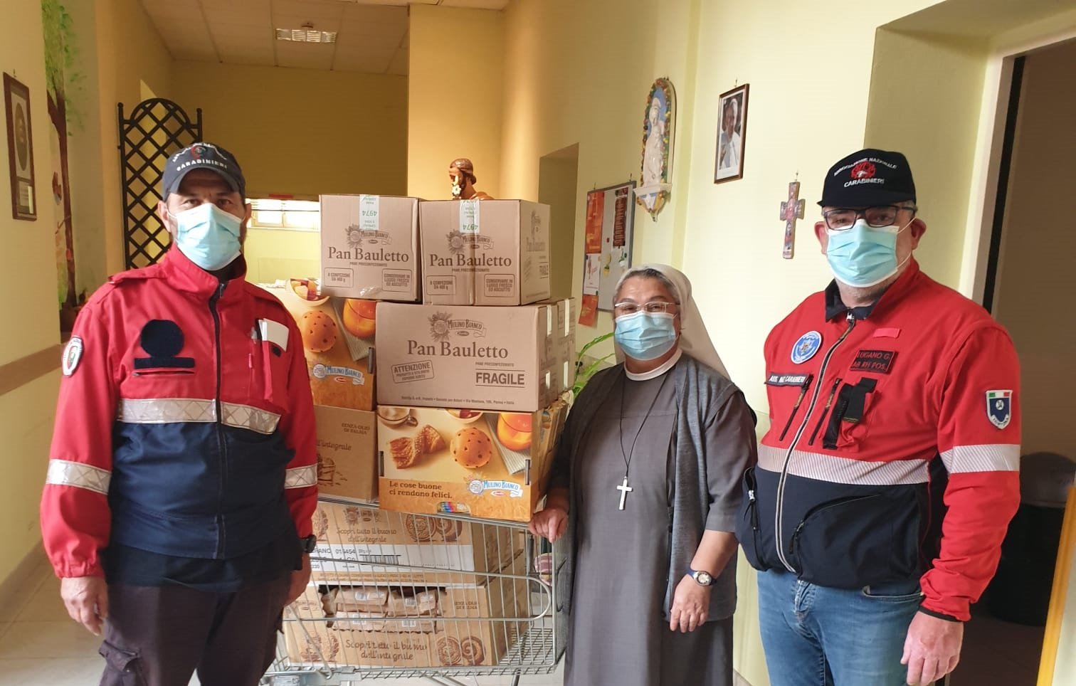 Associazione Nazionale Carabinieri di Tortona distribuisce cibo al Piccolo Cottolengo e al Convento dei Frati