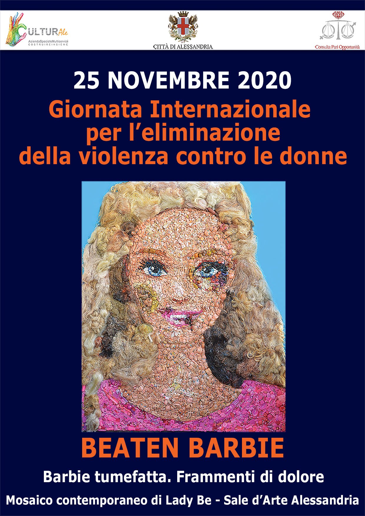 Una Barbie tumefatta per stigmatizzare la violenza sulle donne: l’arte di Lady Be ad Alessandria