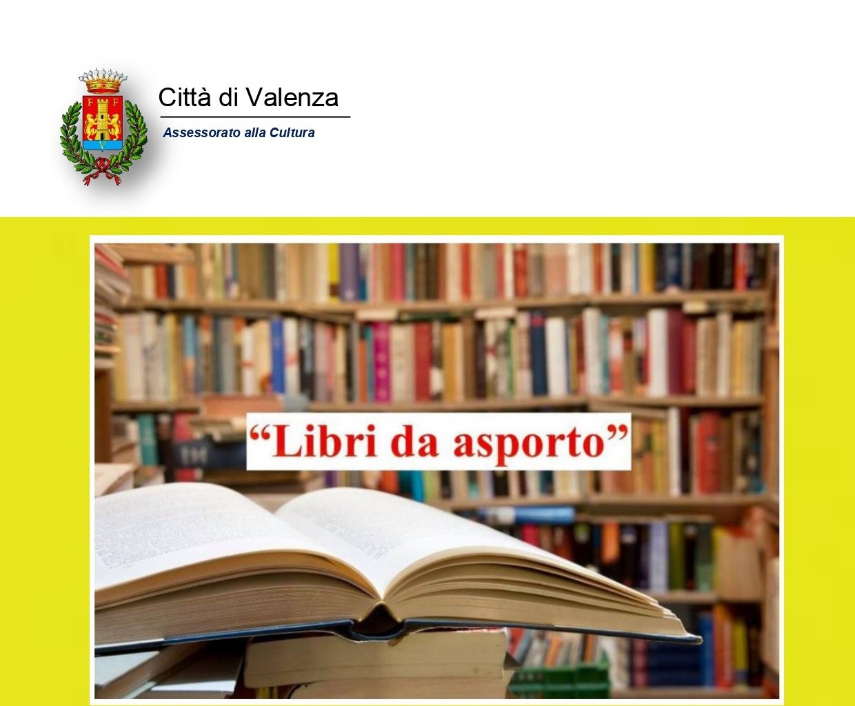 A Valenza la Biblioteca inaugura i “Libri da Asporto”
