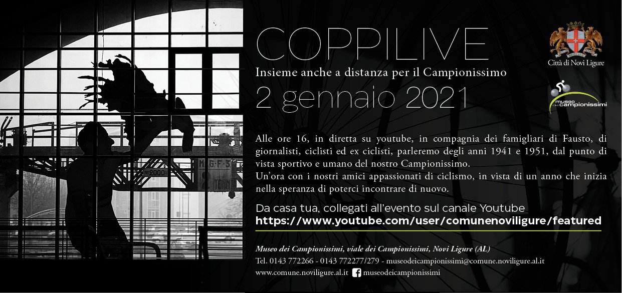 Il 2 gennaio Coppi Live: omaggio online al Campionissimo