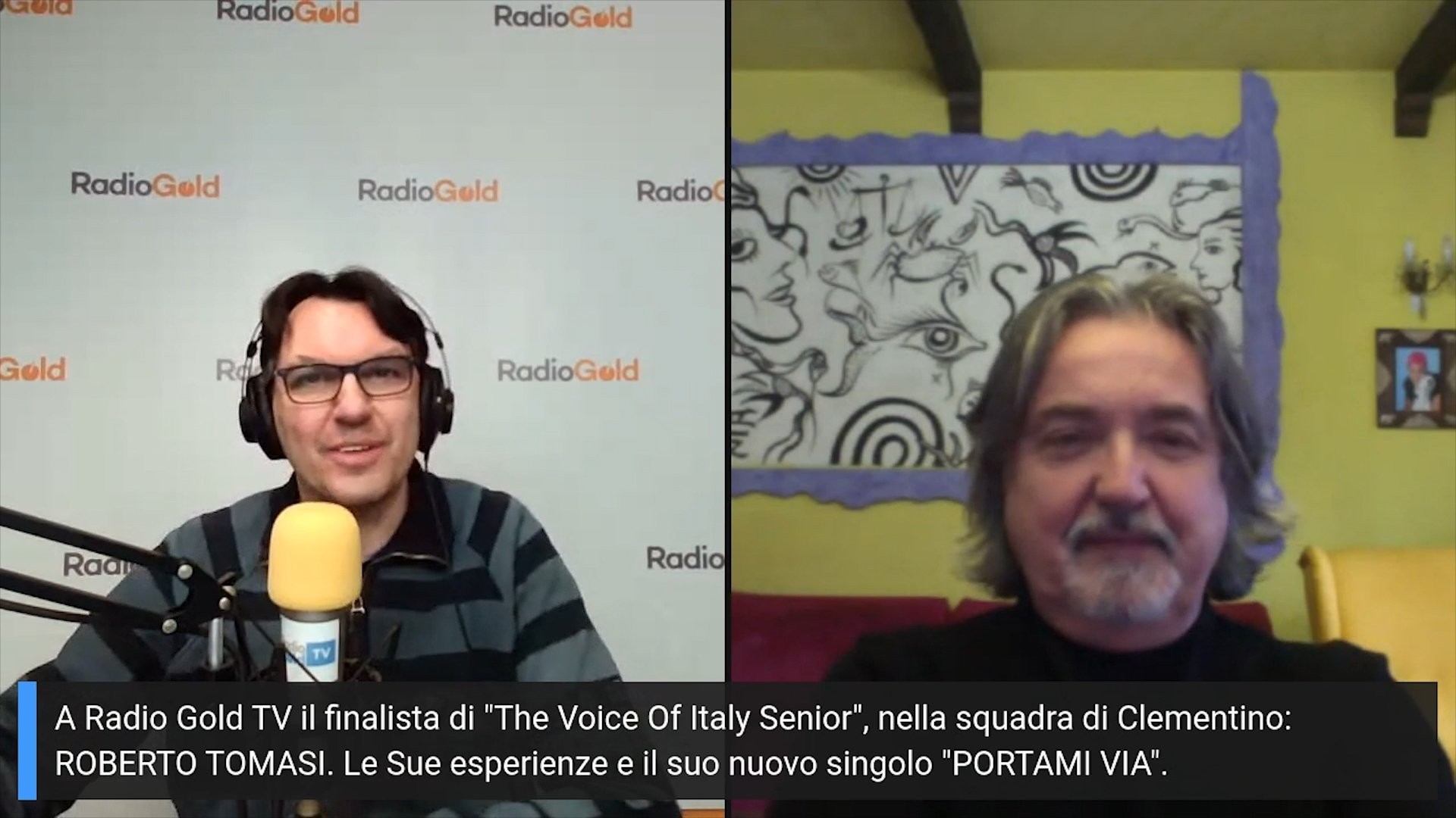 Protagonista di The Voice of Italy Senior, Roberto Tomasi su Radio Gold Tv