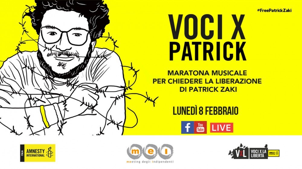 Voci X Patrick: il mondo della musica italiana per Patrik Zaki
