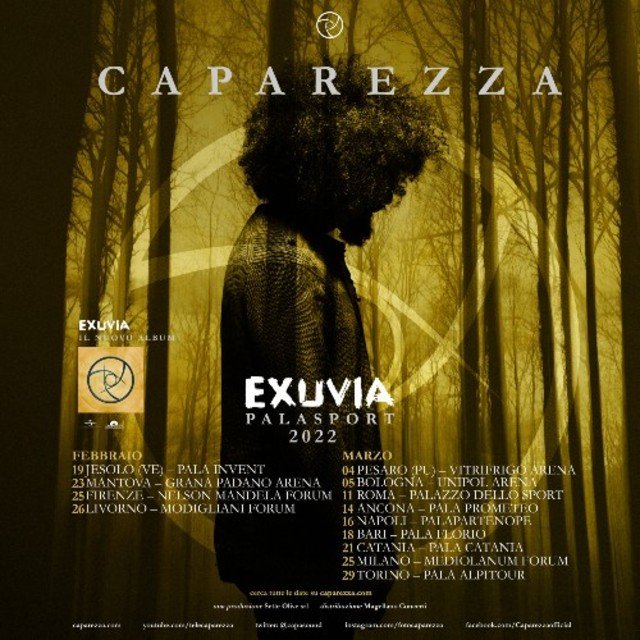 Da febbraio 2022 Caparezza torna live nei Palasport con Exuvia Tour⁣