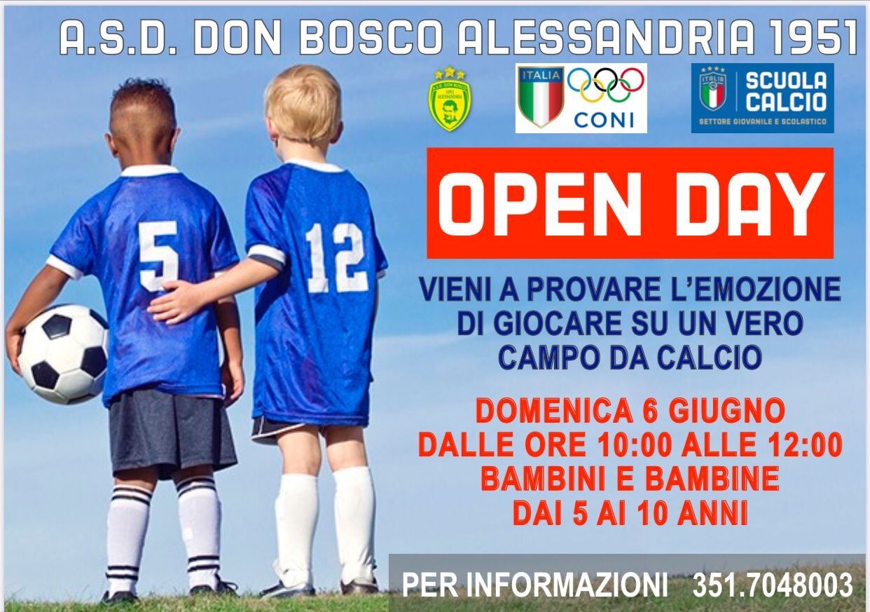 Il 6 giugno Open Day dell’Asd Don Bosco per piccoli calciatori e calciatrici