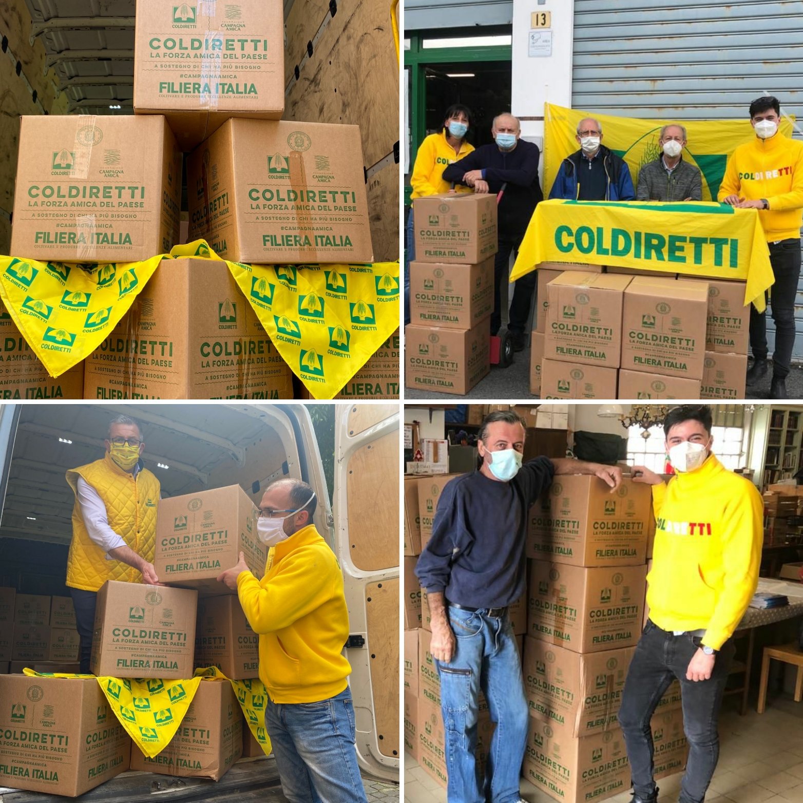 Coldiretti consegna pacchi di prodotti made in Italy a famiglie in difficoltà