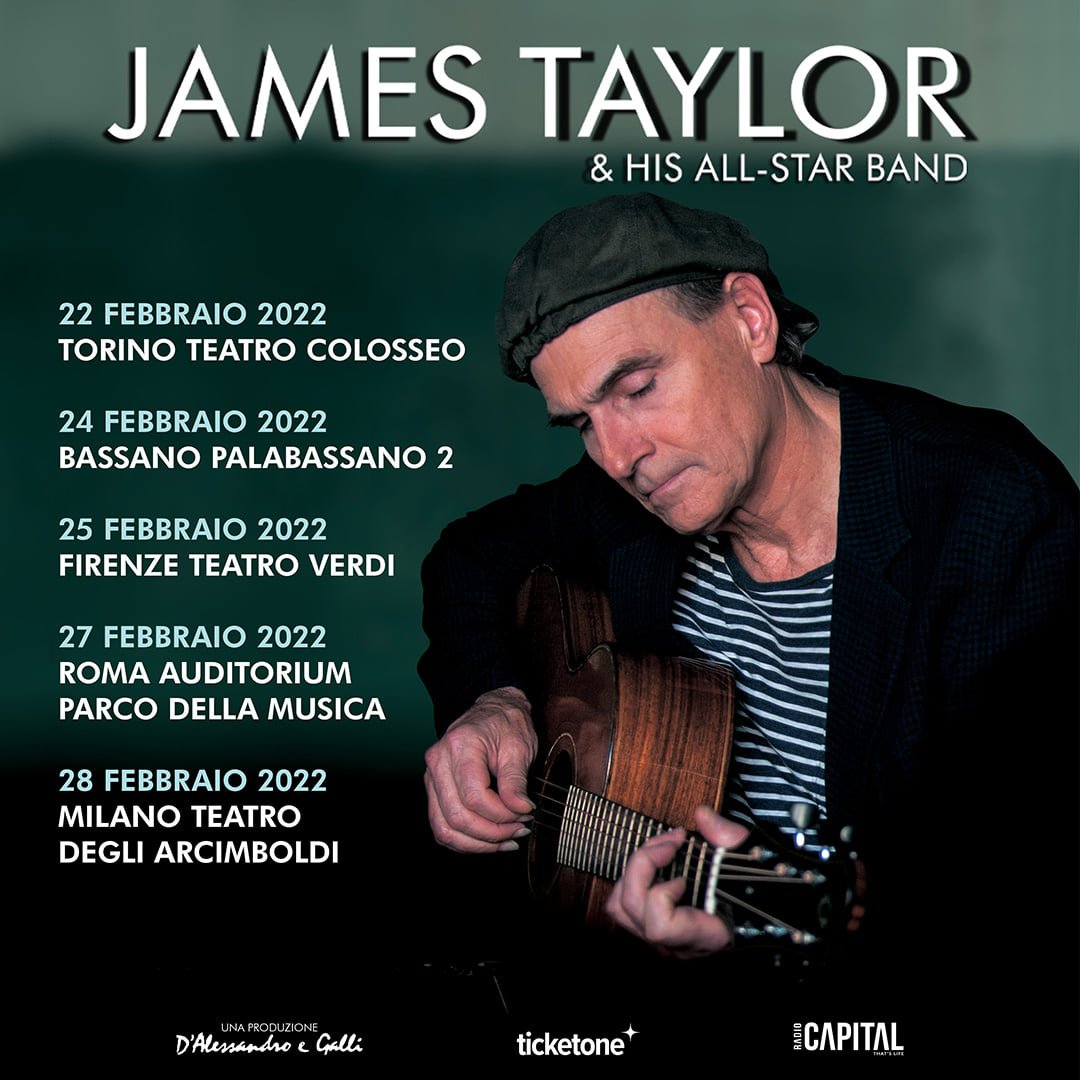 Il tour italiano di James Taylor partirà da Torino il 22 Febbraio