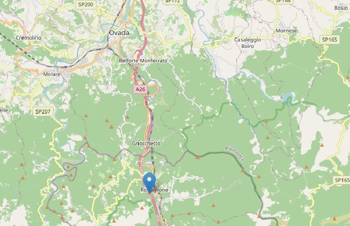 Lieve scossa di terremoto a Rossiglione sul confine tra Piemonte e Liguria