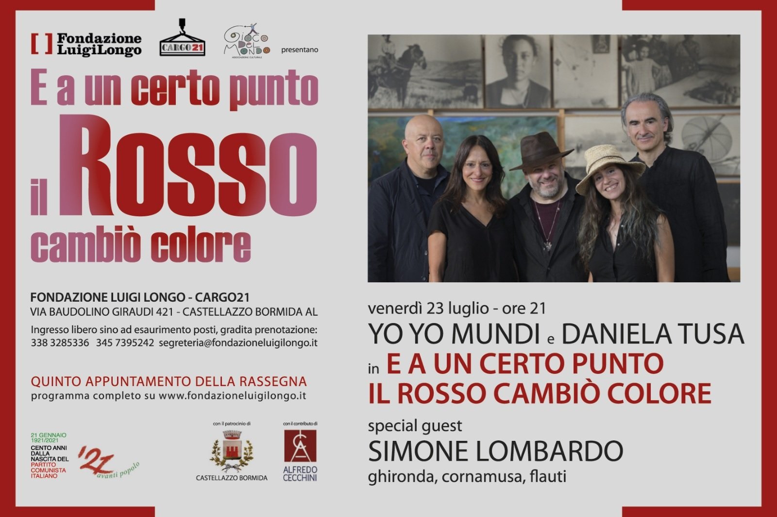 Yo Yo Mundi, Daniela Tusa e Simone Lombardo in concerto a Castellazzo