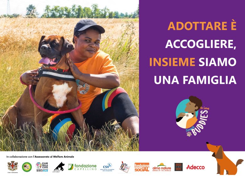 Dog sitter migranti e i cani di Cascina Rosa protagonisti della campagna “Adottare è accogliere”