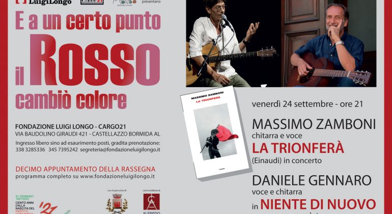 Venerdì 24 Massimo Zamboni alla Fondazione Longo di Castellazzo Bormida