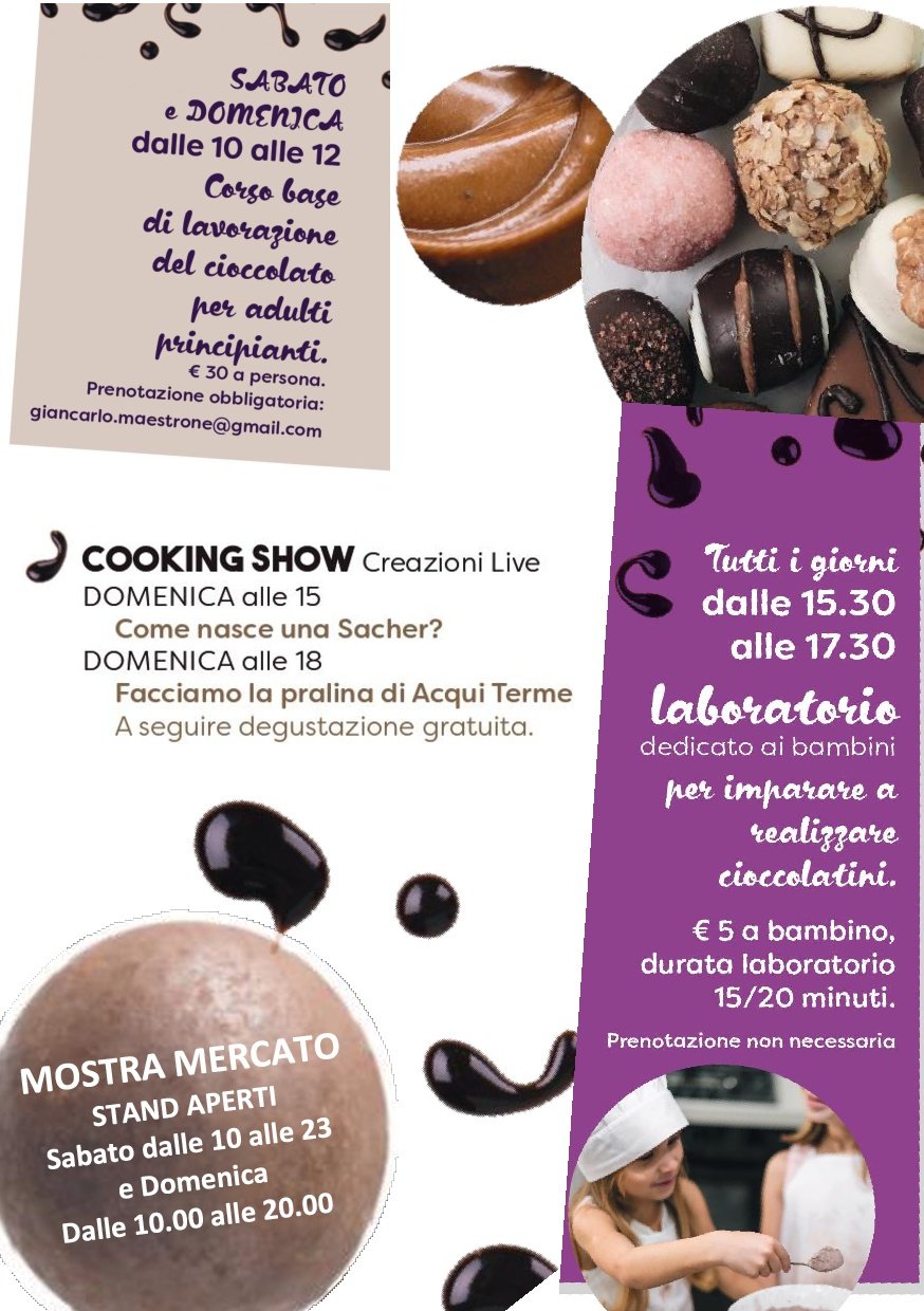 Il 2 e 3 ottobre Choco Acqui, la festa del cioccolato ad Acqui Terme