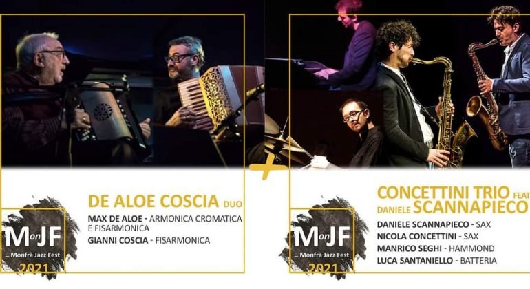 Doppio concerto al Monfra Jazz Fest con Gianni Coscia e Max De Aloe