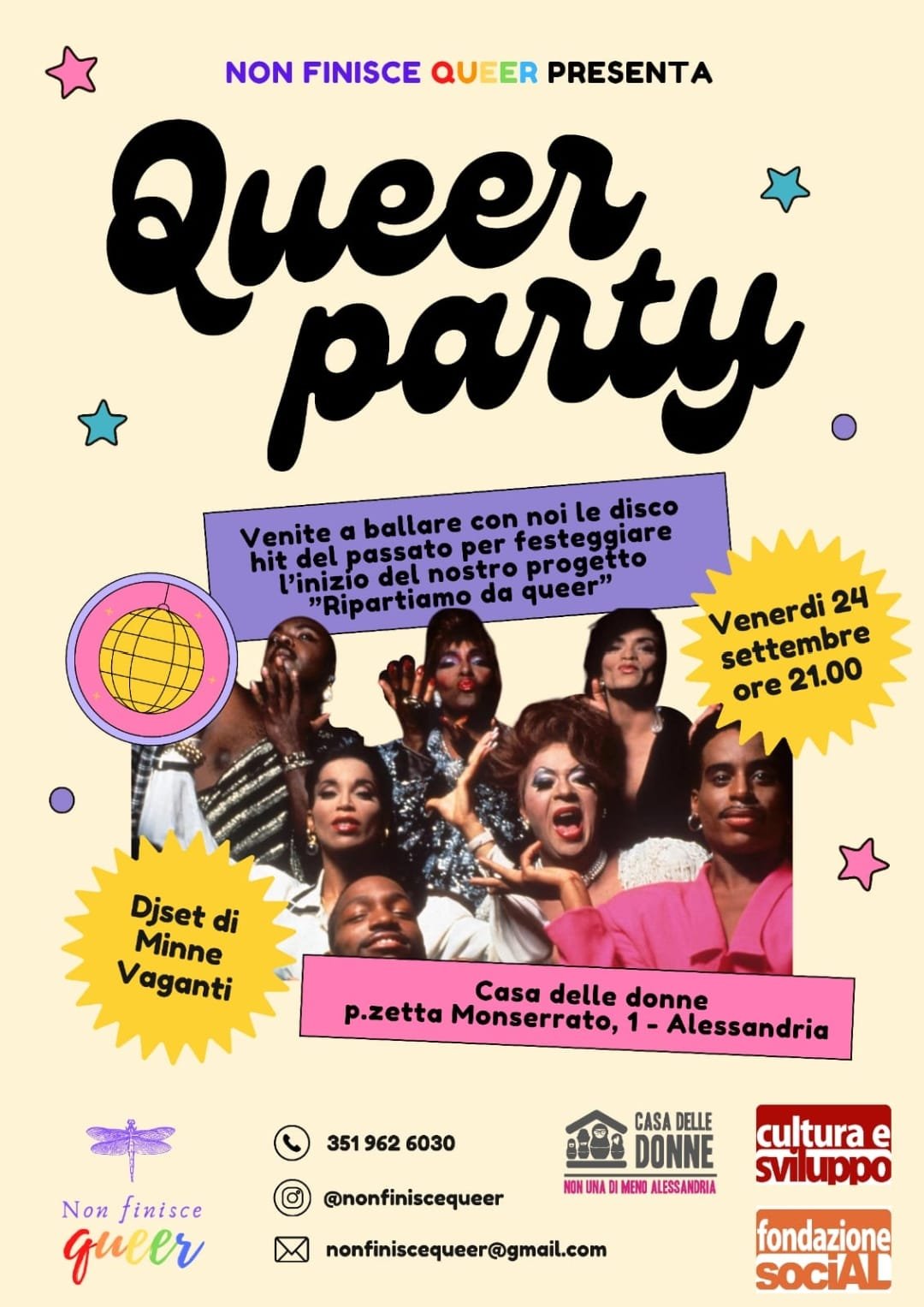 Queer Party venerdì 24 settembre alla Casa delle Donne